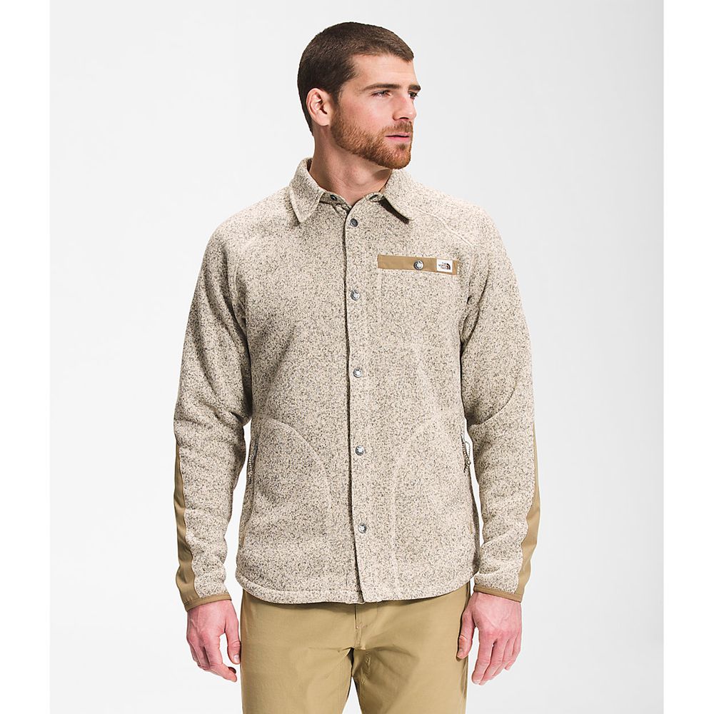 The North Face Fleece Jacket Mens Australia - The North Face Gordon Lyons Shacket Beige / Sand (NKB-